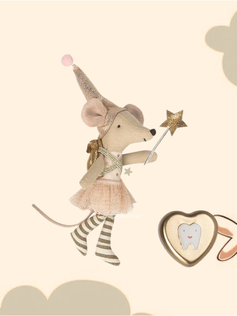RETIRED Maileg Tooth Fairy little sister striped legs