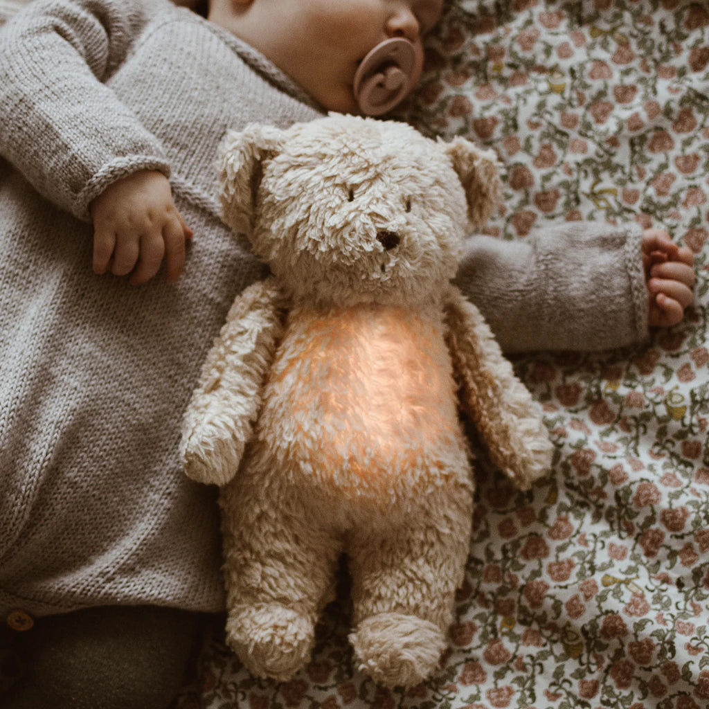 Moonie Bear - Organic Humming Friend Bear Nightlight - Sleeping Aid - CAPPUCINO
