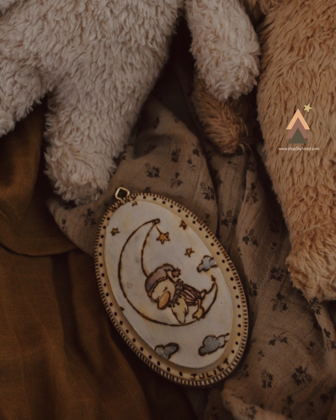 Moon sleepy angel nursery wall mount